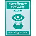 Global Industrial Emergency Eyewash Station Sign, Replacement 708RP545